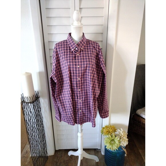 L.L. Bean men's long‎ sleeve plaid button-down traditional fit XXL - Picture 7 of 9